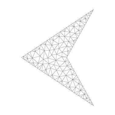 Vektör ok ucu sol simgesi mesh