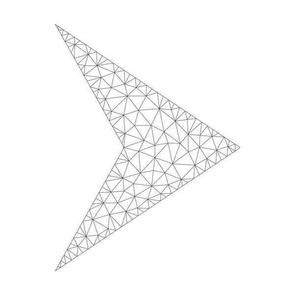 Icône droite de flèche de vecteur de maille — Image vectorielle
