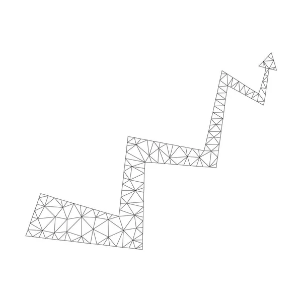 Mesh Vector kromme pijlpictogram — Stockvector