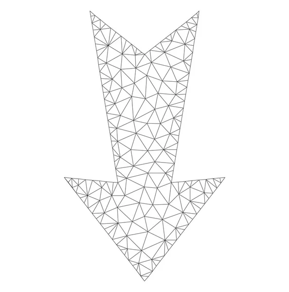 Vector de malla flecha abajo icono — Vector de stock