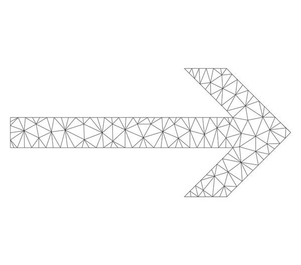 Gittervektorpfeil rechts Symbol — Stockvektor