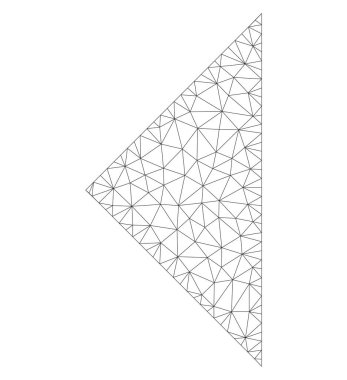 Vektör ok ucu sol simgesi mesh