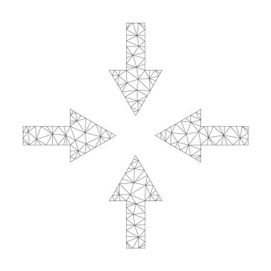 Vektör sıkıştırma ok simgesi mesh