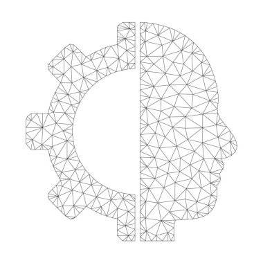 Vektör Cyborg dişli simgesini mesh