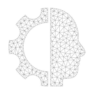 Vektör Cyborg dişli simgesini mesh