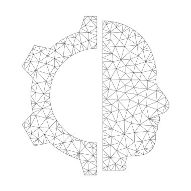 Vektör Cyborg dişli simgesini mesh