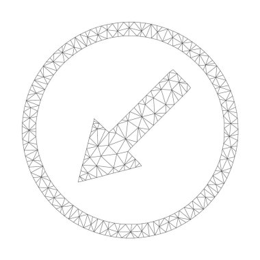 Vektör yuvarlak aşağı sol ok simgesi mesh