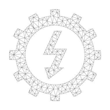 Vektör elektrik enerji Cog Wheel simgesi mesh