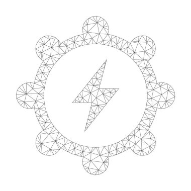 Vektör elektrik enerji dişli simgesini mesh