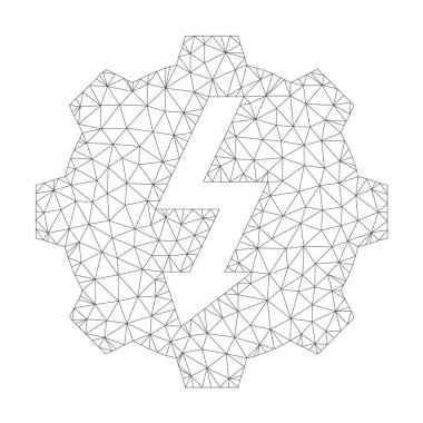 Vektör elektrikli dişli simgesini mesh