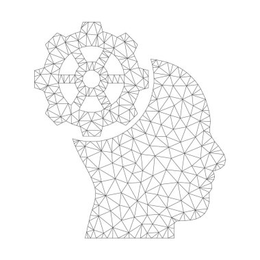 Vektör kafa dişli simgesini mesh