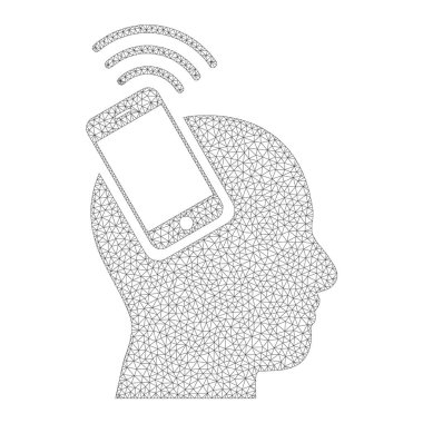 Vektör kafa Smartphone eklenti halka simgesi mesh