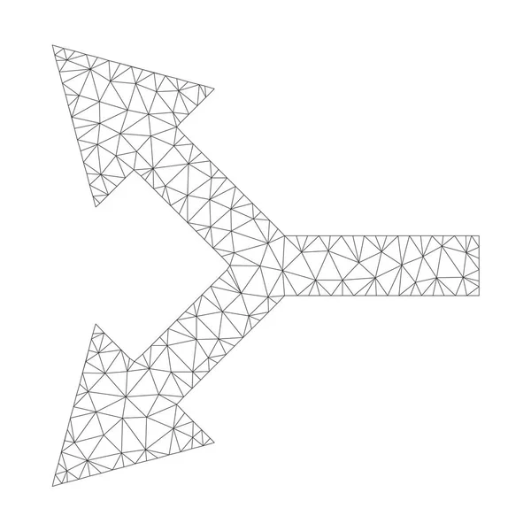 Vector de malla Bifurcación Flecha Icono izquierdo — Archivo Imágenes Vectoriales