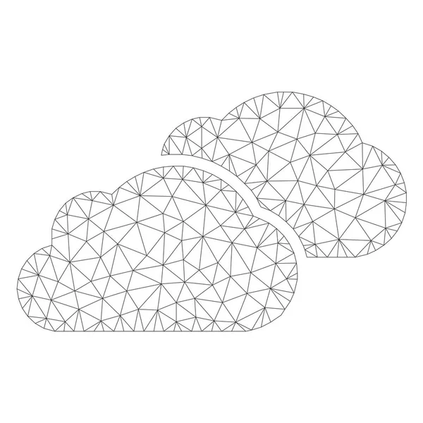 Ícone de nuvens de vetor de malha — Vetor de Stock