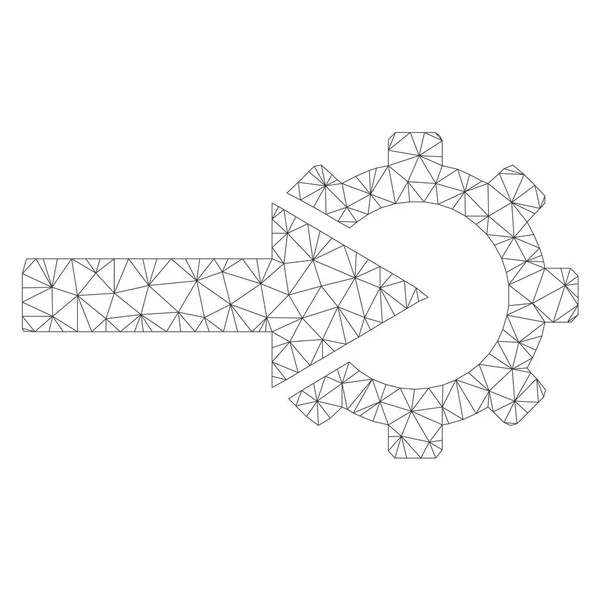 Mesh vektor Cog Integration Icon — Stock vektor