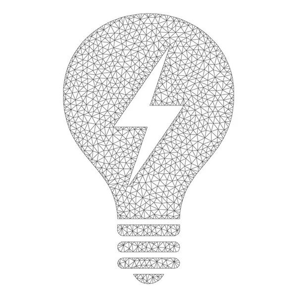 Mesh Vector Electric Bulb Icon — Stock Vector