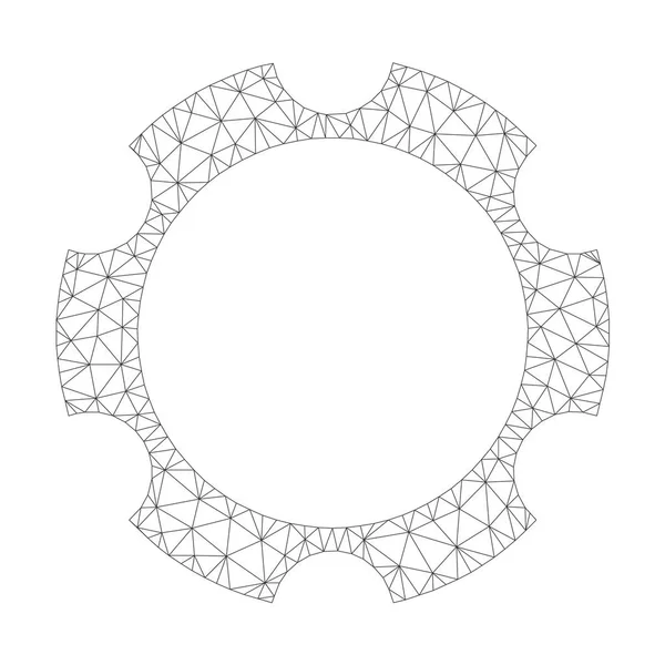 Icono de rueda de engranaje vectorial de malla — Vector de stock