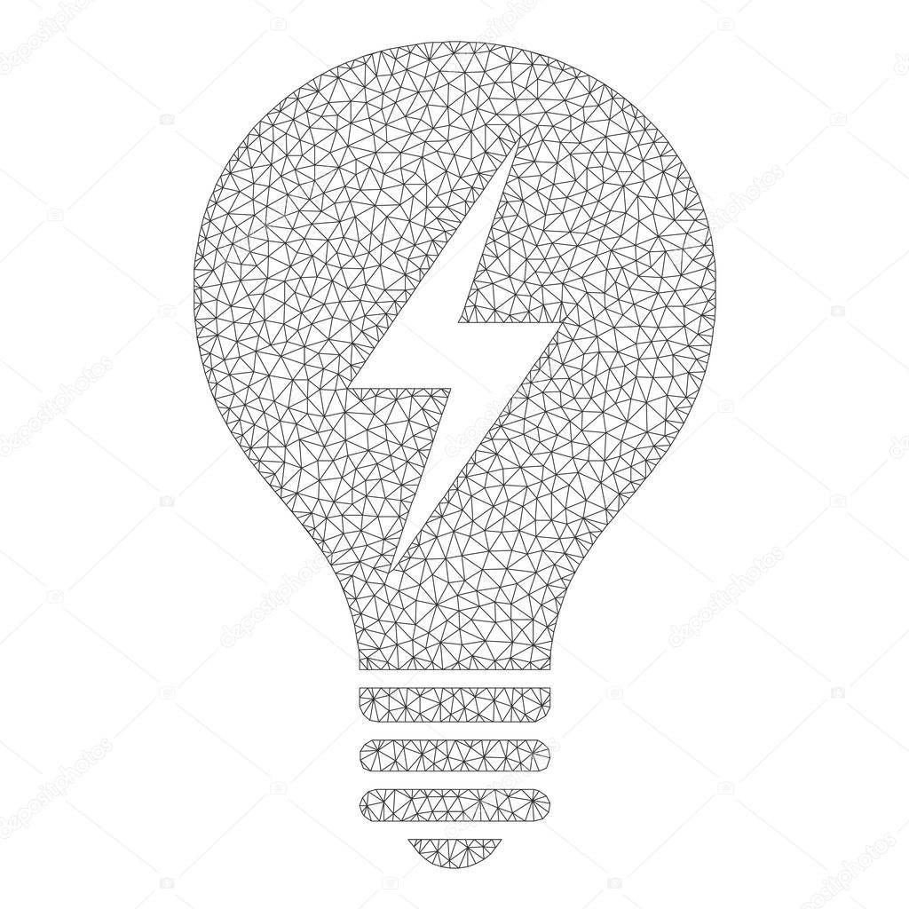 Mesh Vector Electric Bulb Icon