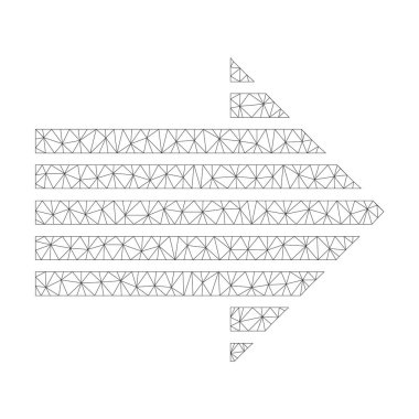 Vektör şerit ok sağ simge mesh