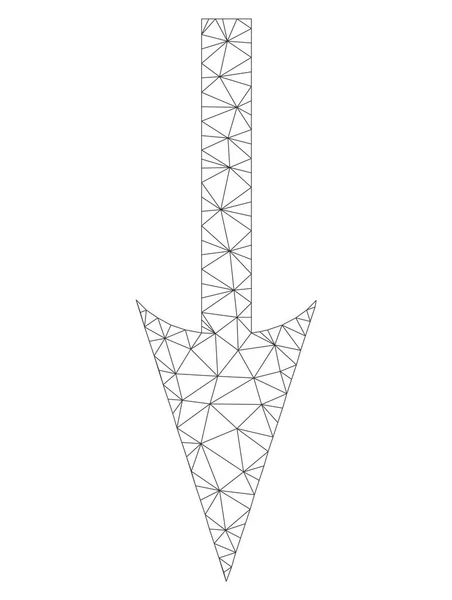 Gittervektor scharfen Pfeil nach unten Symbol — Stockvektor