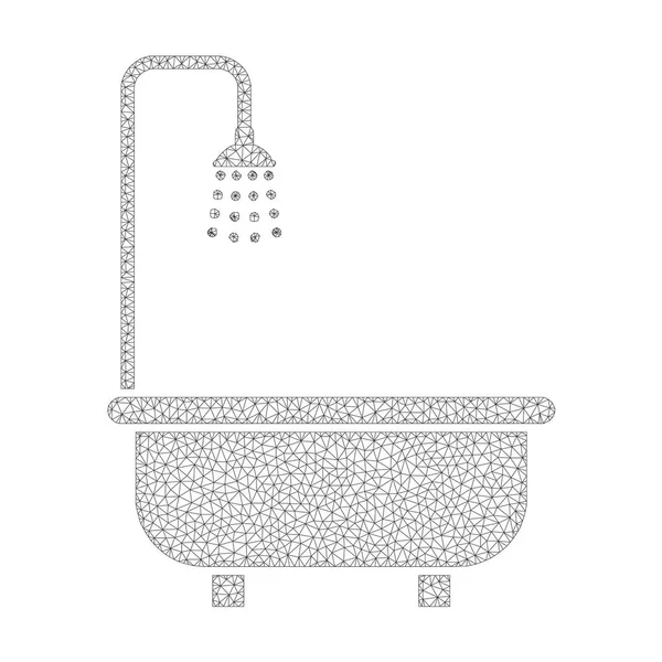 Icono de baño de ducha vectorial de malla — Archivo Imágenes Vectoriales