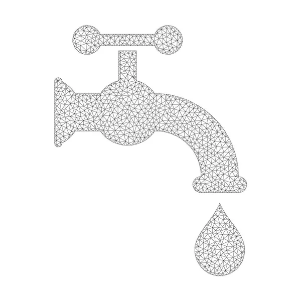Icône de robinet d'eau de vecteur de maille — Image vectorielle