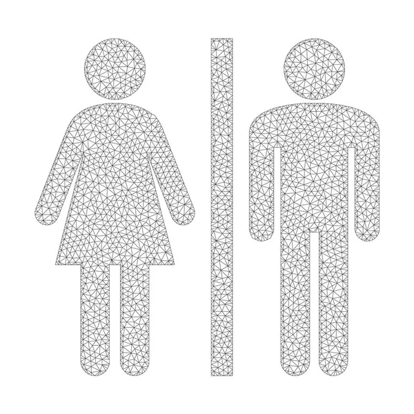 Mesh Векторна ікона Туалет Особи — стоковий вектор