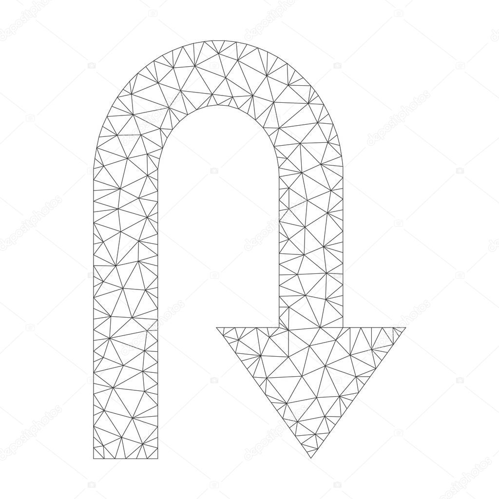 Mesh Vector Turn Back Icon