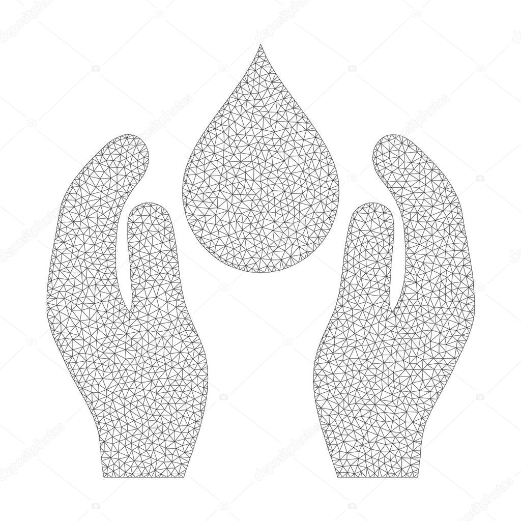 Mesh Vector Water Care Icon