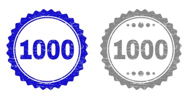 1000 Grunge damga mühürler kurdele ile dokulu