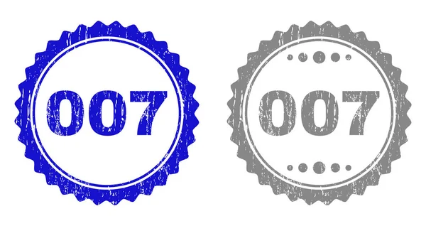 Selos de carimbo riscados texturizados 007 com fita — Vetor de Stock