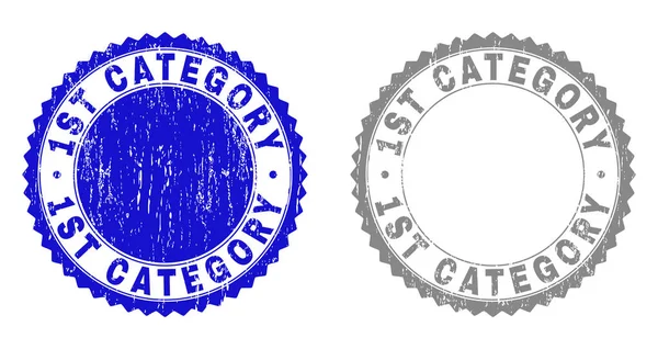 Texturizado 1ST CATEGORIA Grunge Watermarks com fita —  Vetores de Stock