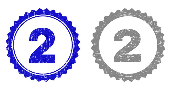Texturé 2 timbres rayés avec ruban — Image vectorielle