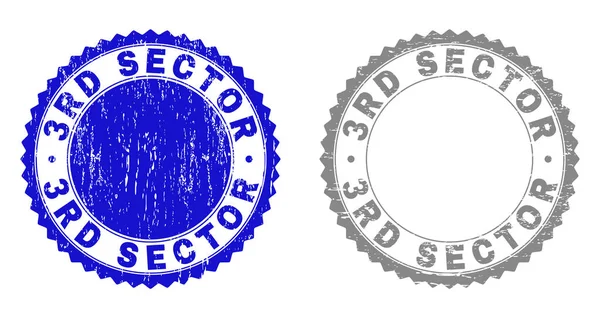 Selos texturizados do selo riscado do SECTOR 3RD com fita —  Vetores de Stock