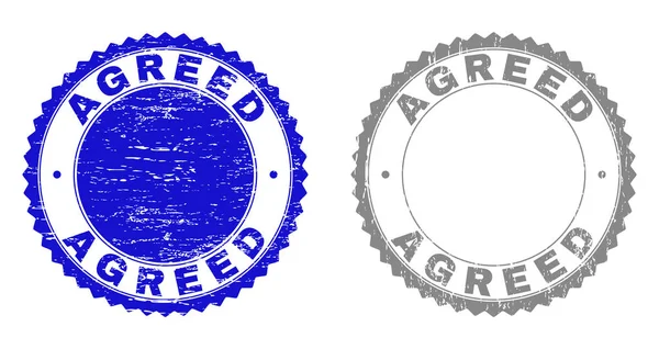Texturé AGREED Sceaux de timbre rayés avec ruban — Image vectorielle