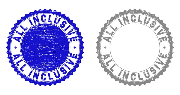 Teksturowanej wszystkie Inclusive Grunge znaczki z wstążki — Wektor stockowy