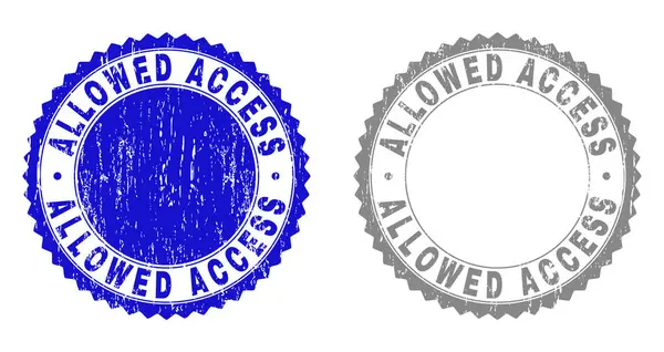 Textured ALLOWED ACCESS Grunge Stamp Seals — Stock Vector