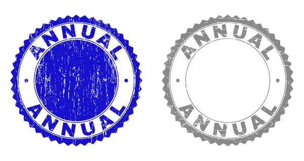 Sellos de sello rayado ANUAL texturizado — Vector de stock