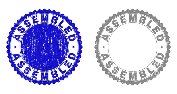 Textured ASSEMBLED Grunge Stamp Seals — Stock Vector