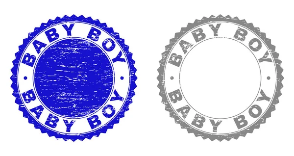 Texturált Baby Boy Grunge pecsét pecsét — Stock Vector