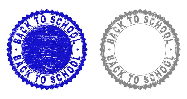 Textured BACK TO SCHOOL Scratched Watermarks — Stock Vector