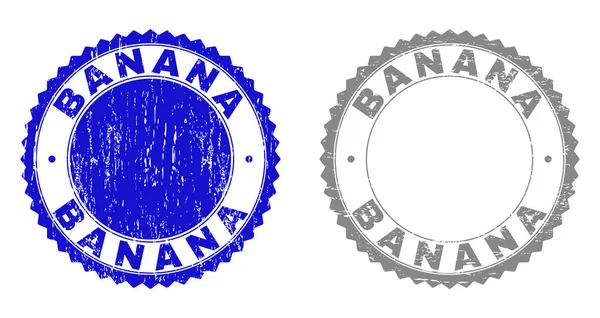 Текстурированные почтовые марки BANANA Scratched — стоковый вектор