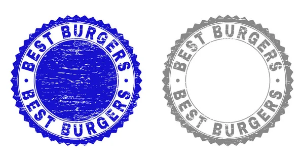 Texturierte beste Burger Grunge Wasserzeichen — Stockvektor
