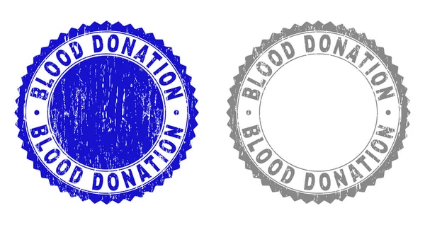 Grunge BLOOD DONATION Scratched Stamp Seals - Stok Vektor