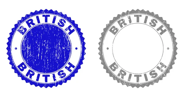 Grunge BRITISH Scratched Stamp Seals — Stock Vector