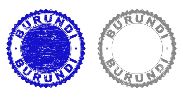 Grunge Burundi riscado marcas d'água — Vetor de Stock