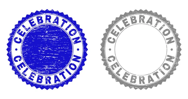 Grunge CELEBRATION Sceaux de timbre rayés — Image vectorielle