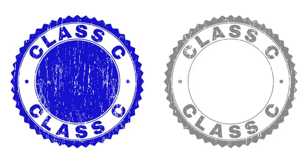 Grunge CLASS C Textured Stamps — Stock Vector