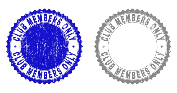 Grunge Club Members Only Stamp Seals Isolated White Background Rosette — Stock Vector