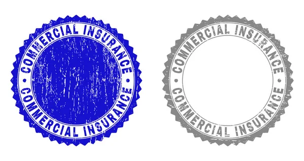 凸起的商业保险划痕邮票印章 — 图库矢量图片